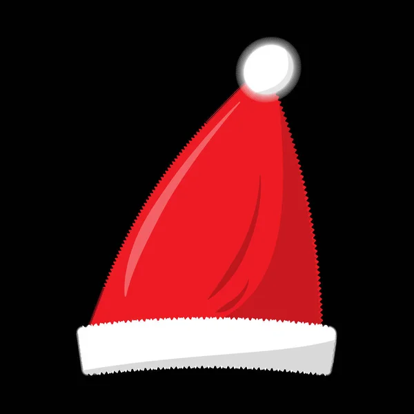 Noel Baba Kırmızı Noel Şapkası Ikonu Tatil Kostüm Kostüm Başlığı — Stok Vektör