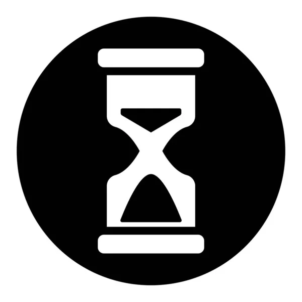 Sanduhr Symbol Auf Rundem Schwarzem Rahmen Countdown Symbol Vektorillustration — Stockvektor
