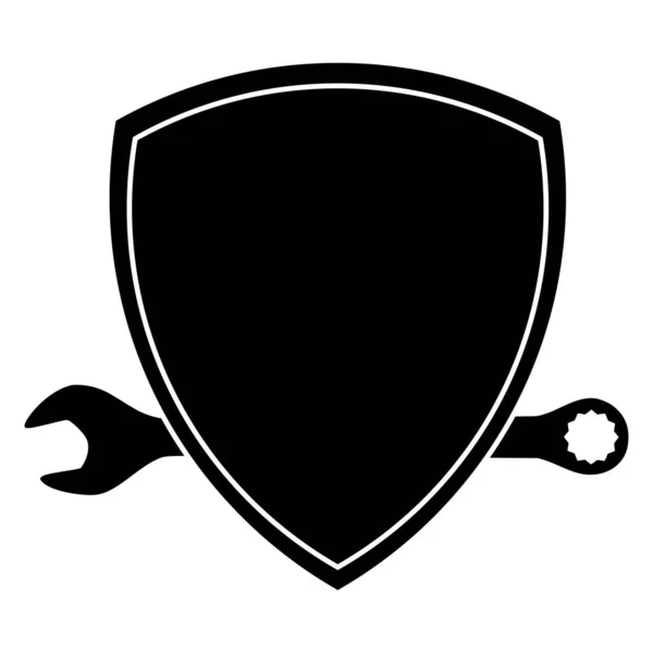 Encanador Logotipo Empresa Construção Chave Industrial Símbolo Escudo Sinal Profissão —  Vetores de Stock