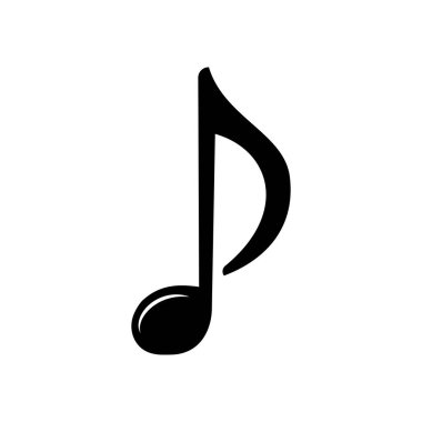 Sekizinci nota simgesi beyaz arkaplan vektörü resimlemesinde izole edildi