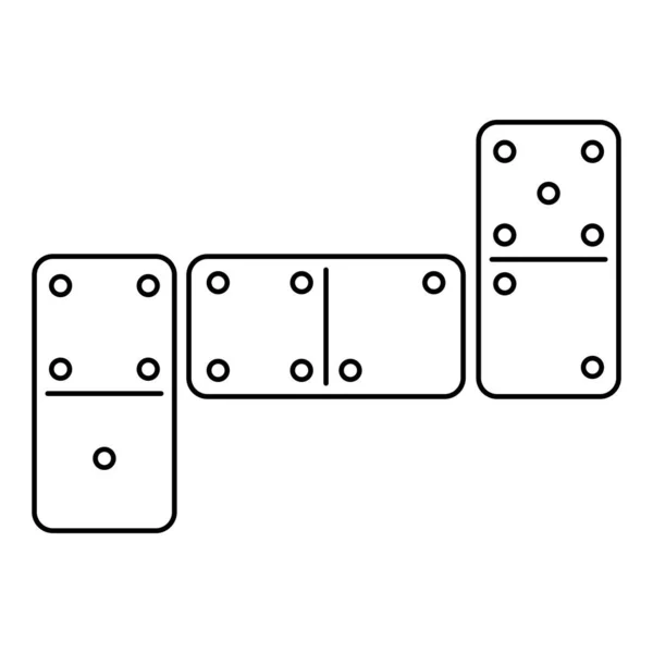 多米诺骨牌图标 一套三块多米诺骨牌游戏砖 在白色背景上孤立的向量图 — 图库矢量图片