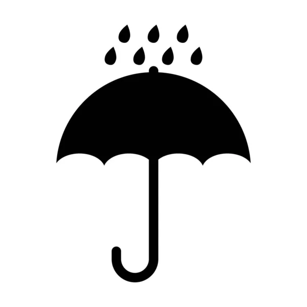 Gardez Étiquette Emballage Expédition Sèche Parapluie Avec Gouttes Pluie Icône — Image vectorielle