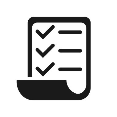 Liste simgesi yapmak için. Görev çizelgesi sınav belgesi sembolü. Vektör illüstrasyonu beyaz arkaplanda izole edildi.