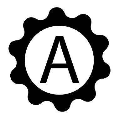 Kaliteli bir vites. Kara Madalya sembolü. Beyaz arkaplanda vektör illüstrasyonu.