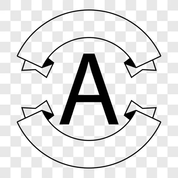 Знак Буквы Круглого Свитка Черные Ленты Иконка Логотипа Классического Стиля — стоковый вектор