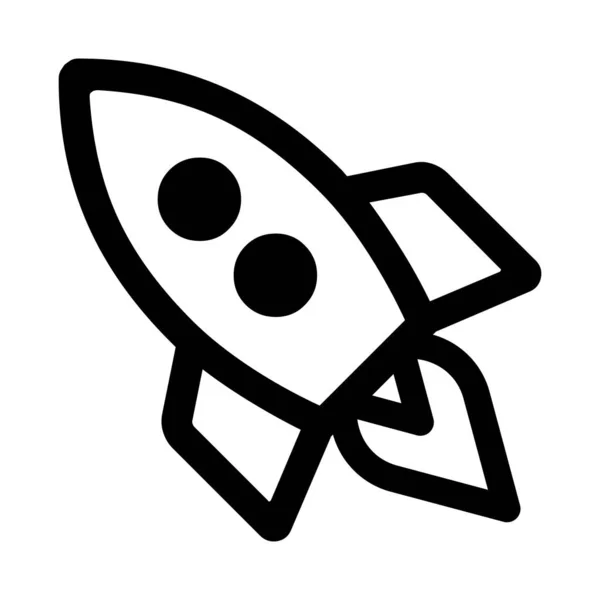 Rocket Flying Icon Isolated White Background Black Rocket Ship Symbol — Vector de stock