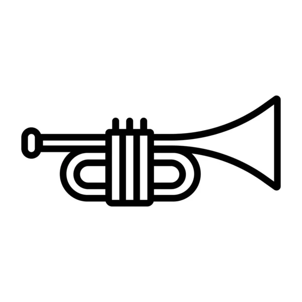 号角乐器黑色图标孤立在白色背景 音乐设备娱乐管弦乐队标志 — 图库矢量图片#