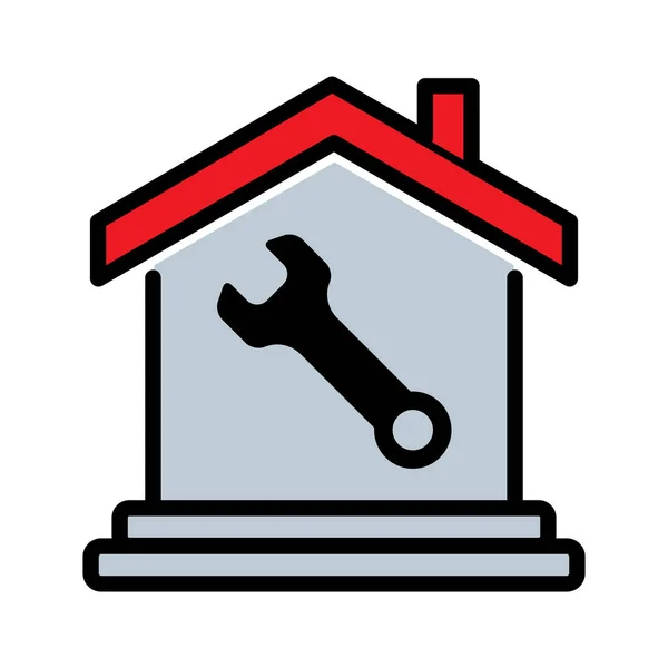 Σπίτι Κλειδί Εικονίδιο Απομονώνονται Λευκό Φόντο Εικονίδιο Επισκευής Σπιτιού Υπηρεσία — Διανυσματικό Αρχείο