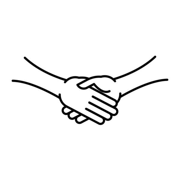 Handshake icon flat design symbol isolated on white background. Business partnership concept. Vector Illustration