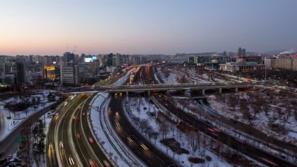 Stad in Seoul, korea — Stockvideo