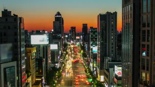 Seoul city 262 kasvetli dusk — Stok video