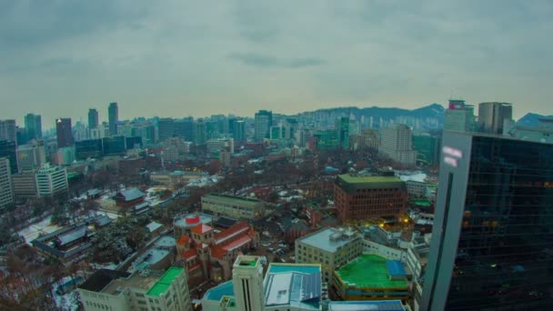 Światła miasta miasta Seulu i ruchu — Wideo stockowe