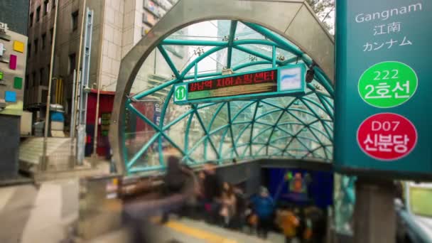 Seoul City Gangnam Subway Stati — Stock Video