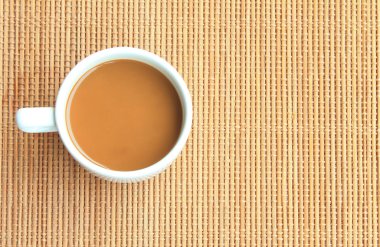 kahve fincanı dokuma bambu tablo