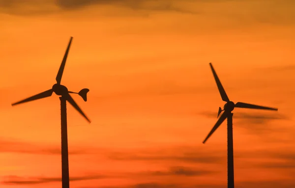 yel değirmenleri ve gün batımı