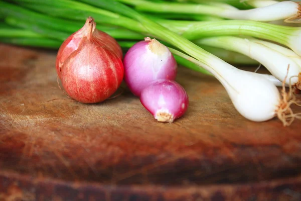 Un manojo de cebolletas frescas — Foto de Stock