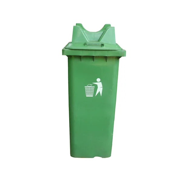 Groen plastic vuilnisbak — Stockfoto