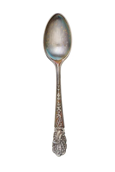 Metal Oxidized Dessert Spoon Cut Out Photo Stacking — Photo