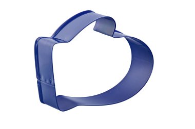 Boyanmış metal eldiven biçimli kurabiye kesici, kesilmiş.