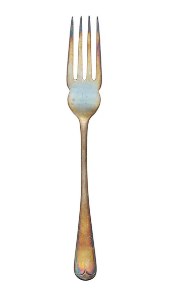 Old Oxidized Metal Fork Cut Out Photo Stacking — Foto Stock