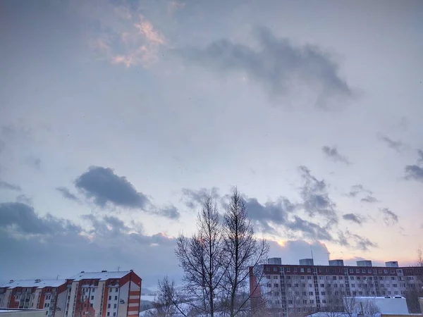 Utsikt Över Den Europeiska Staden Vinterdagen — Stockfoto