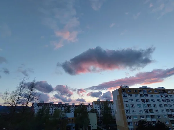 Vista Ciudad Europea Atardecer — Foto de Stock