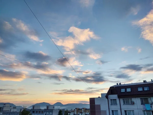 Vista Cidade Europeia Hora Pôr Sol — Fotografia de Stock