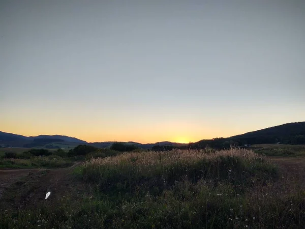 Piękny Krajobraz Górski Zachodzie Słońca — Zdjęcie stockowe