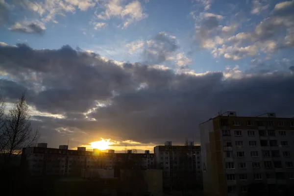 Beautiful Sunset European City — Stock Photo, Image