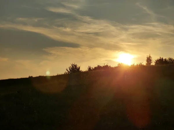 Bela Paisagem Montanhosa Pôr Sol — Fotografia de Stock