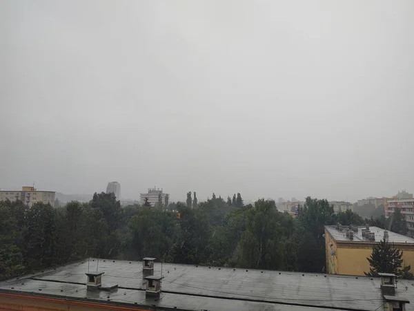 Vista Ciudad Europea Día Nublado —  Fotos de Stock
