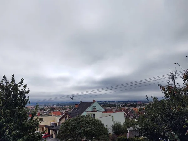 Vista Cidade Europeia Dia Nublado — Fotografia de Stock