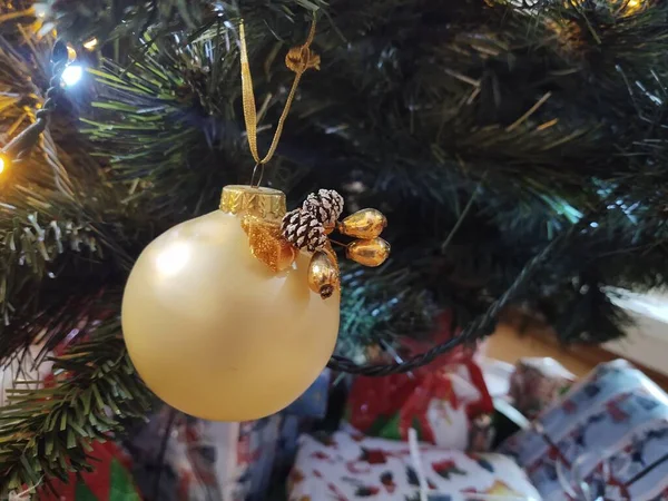 Primer Plano Decoración Árbol Navidad — Foto de Stock