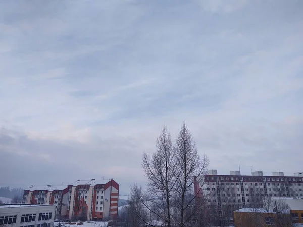 Vista Della Città Europea Inverno — Foto Stock