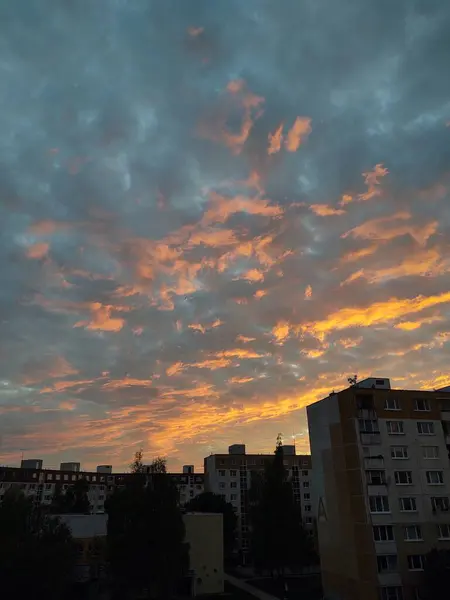 Vista Ciudad Europea Atardecer — Foto de Stock