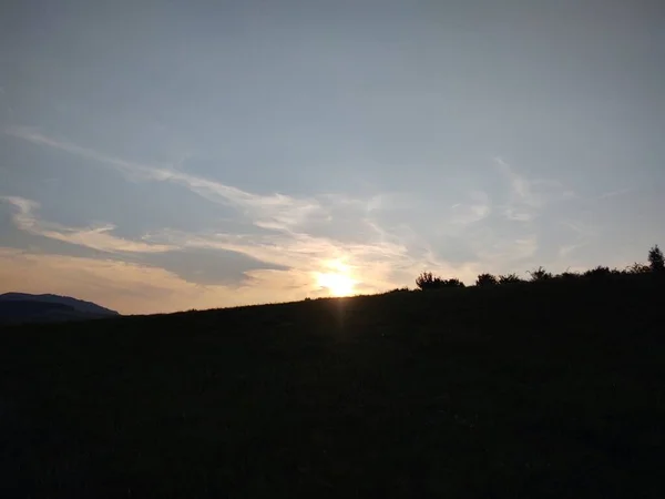 Красивий Гірський Пейзаж Заході Сонця — стокове фото