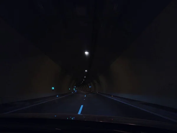 Dark Tunnel Asphalt Road — Stock Photo, Image