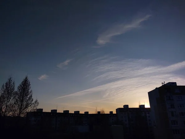 Вид Европейский Город Закате — стоковое фото