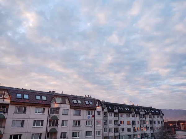 Vista Ciudad Europea Atardecer — Foto de Stock