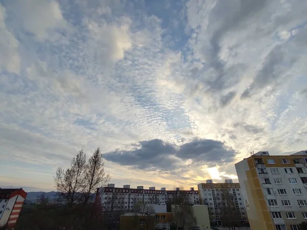 Вид Европейский Город Закате — стоковое фото