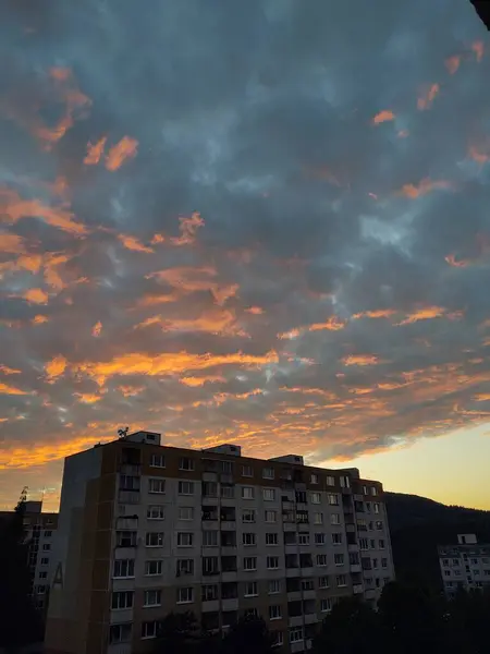 Вид Місто Єврозове Заході Сонця — стокове фото