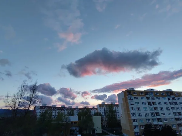 Vista Cidade Europeia Hora Pôr Sol — Fotografia de Stock