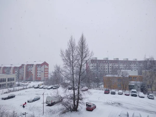 Vista Ciudad Europea Día Invierno —  Fotos de Stock