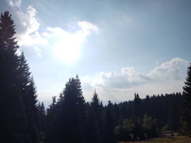 Arka planda dağ sırası olan güzel bir manzara.