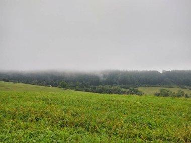 Bulutlu bir günde güzel dağ manzarası