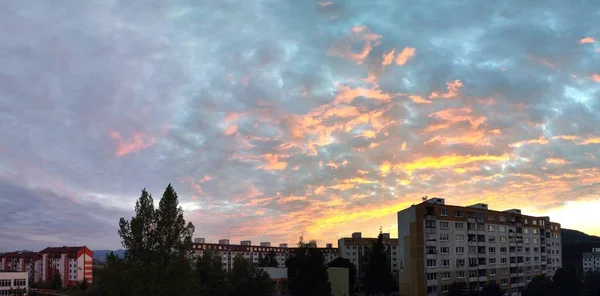 Colorido Atardecer Sobre Los Edificios Ciudad Países Bajos — Foto de Stock