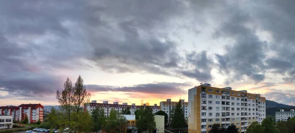 Colorido Atardecer Amanecer Sobre Los Edificios Ciudad Países Bajos — Foto de Stock