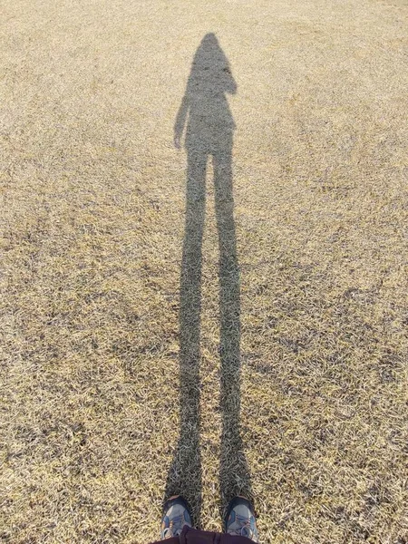 Menschlicher Schatten Auf Dem Boden Draufsicht — Stockfoto