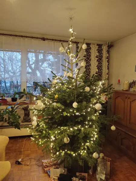 Árbol Navidad Con Regalos Juguetes Casa — Foto de Stock