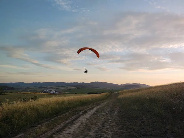 Paraglider Flying Sky Nature Background — Stock Photo, Image